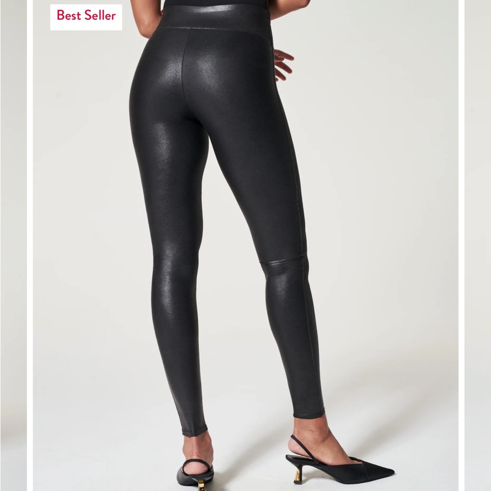 SPANX Black Faux Leather Leggings